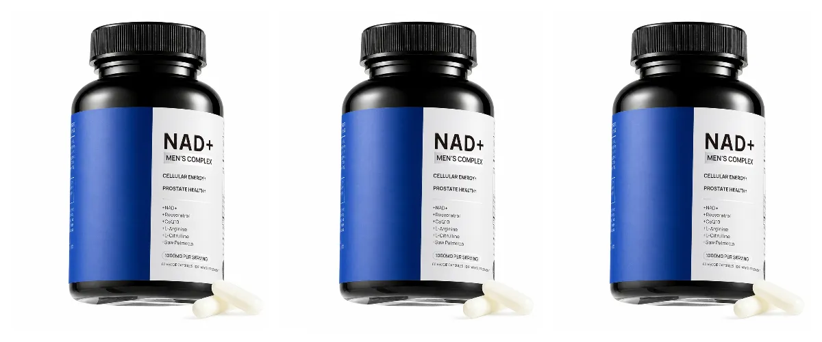 Mens NAD+ Complex 60 Capsules - Liposomal NAD+ Resveratrol CoQ10 Saw Palmetto για Κυτταρική Ενέργεια Προστάτη & Ορμονική Υποστήριξη