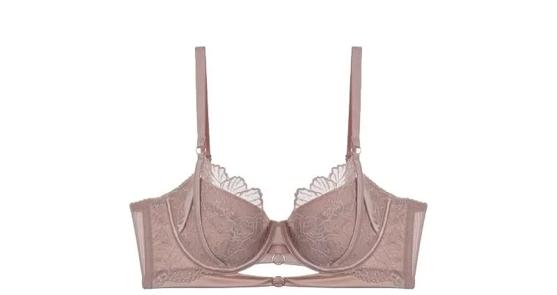 Balconette fehérnemű szett francia csipke - Underwire emelőtámasz a vékony, finom áttetsző bralette Tushy komfort szexi csipke díszítéshez