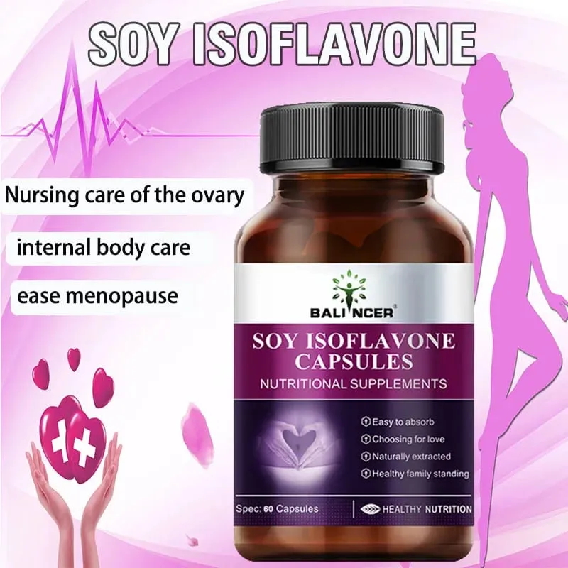Soy Isoflavone Extract Capsules Physical Condition Maintenance Menopause Relief Mood Support Female Nutritional Supplement