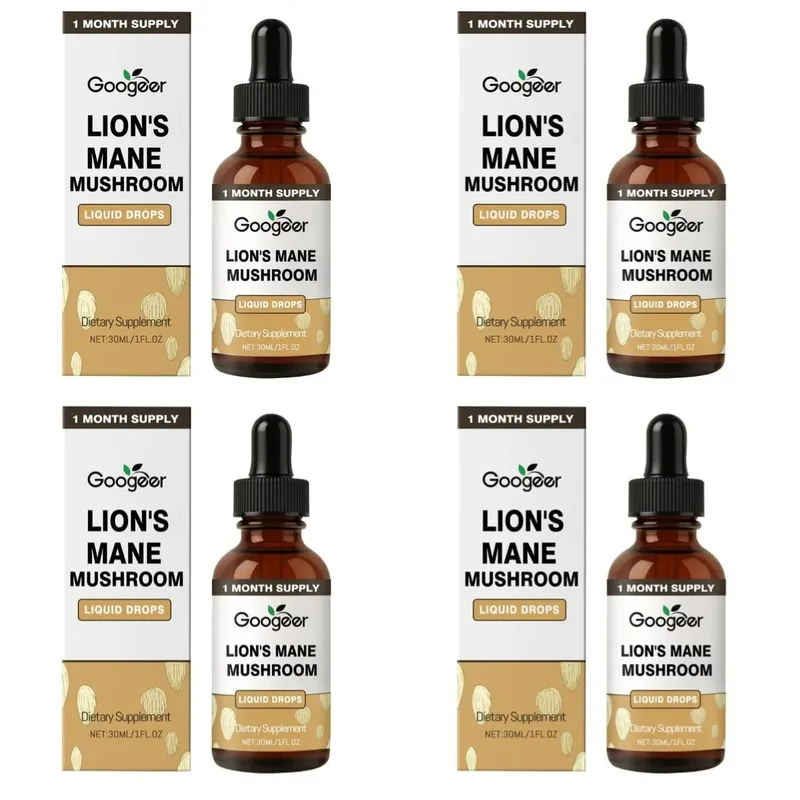 Googeer Lion's Mane Mushroom Flytande droppar minne och fokusstöd för kognitiv klarhet Mental smidighet Alkoholfri 30 ML — image 11