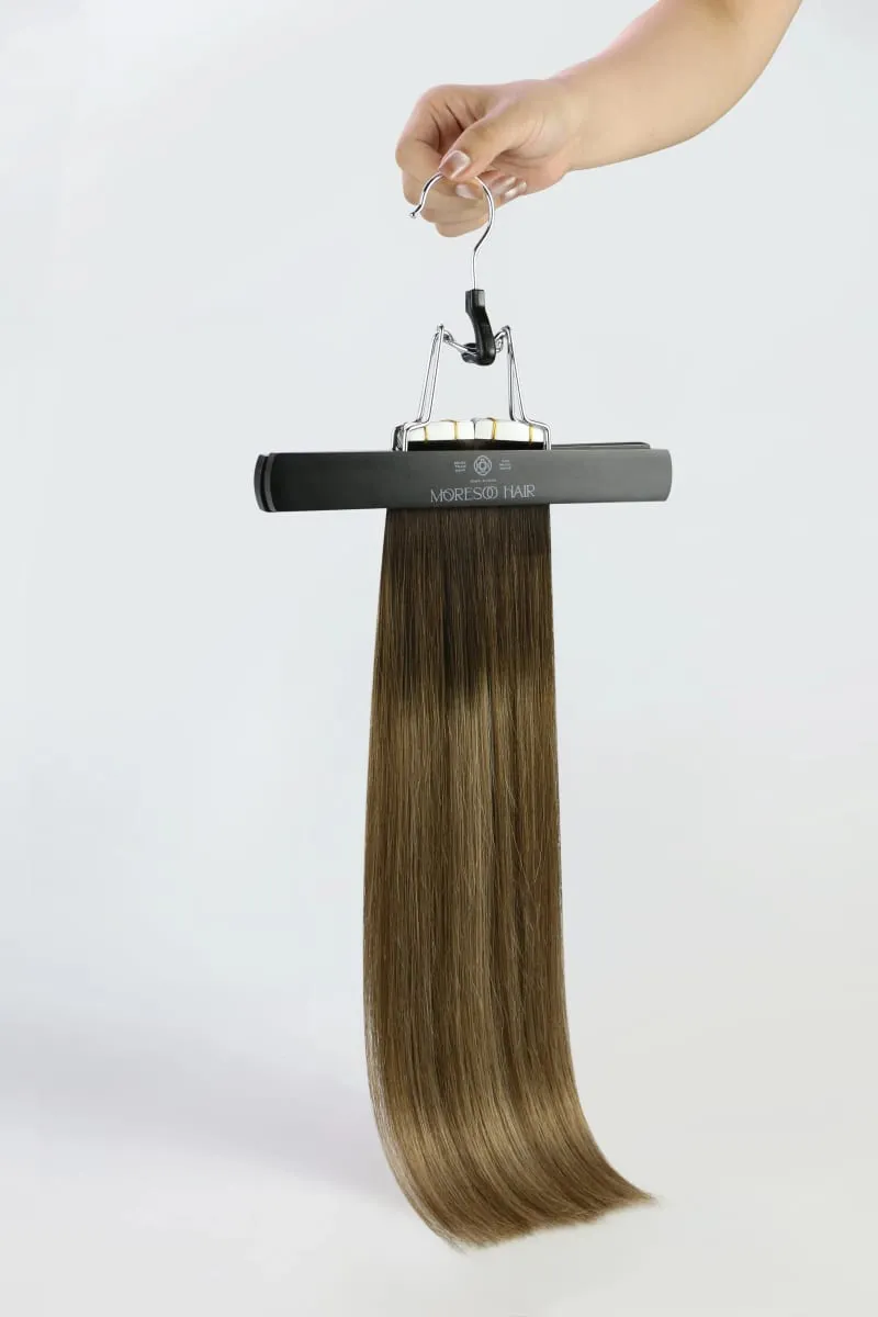 Moresoo Tape in Hair Extensions Real Human Hair 12-24in 30G&50G Double Sided Tape PU Skin Weft Tape in Hair Extensions Straight