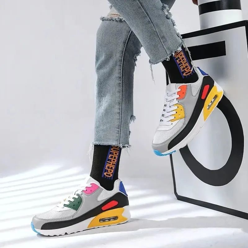 Comfortable and Non Slip Men's Leisure Shoes Anti Odor Autumn New Item Color Blocked and Non Slip Outdoor Couple sneakers