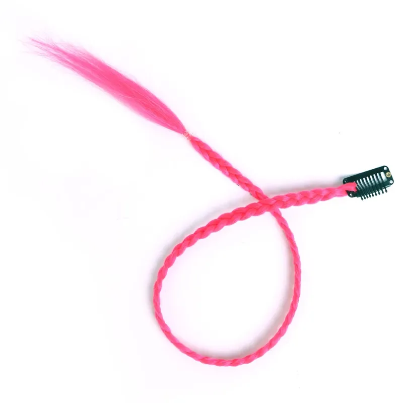 Synthetische 5 Teile/los Clip-in Extensions Für Frauen Pferdeschwanz Regenbogen Geflecht Haar Verlängerung 22'' Ombre Haarteil Box Braid Mit Clip