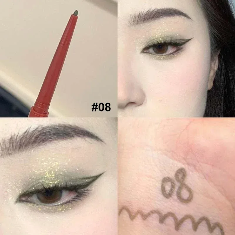 10 Colors Eyeliner Pencil Smooth Wine Red Soft High Pigment Eye Liner Pen Waterproof Matte Aegyosal Lying Silkworm Eyes Makeup