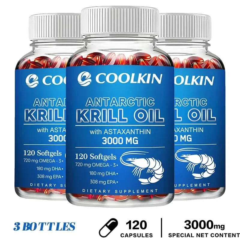 Antarctic Krill Oil 3000mg - Omega-3 EPA DHA Natural Astaxanthin Maximum Strength for Heart & Joint HealthCapsule — image 8