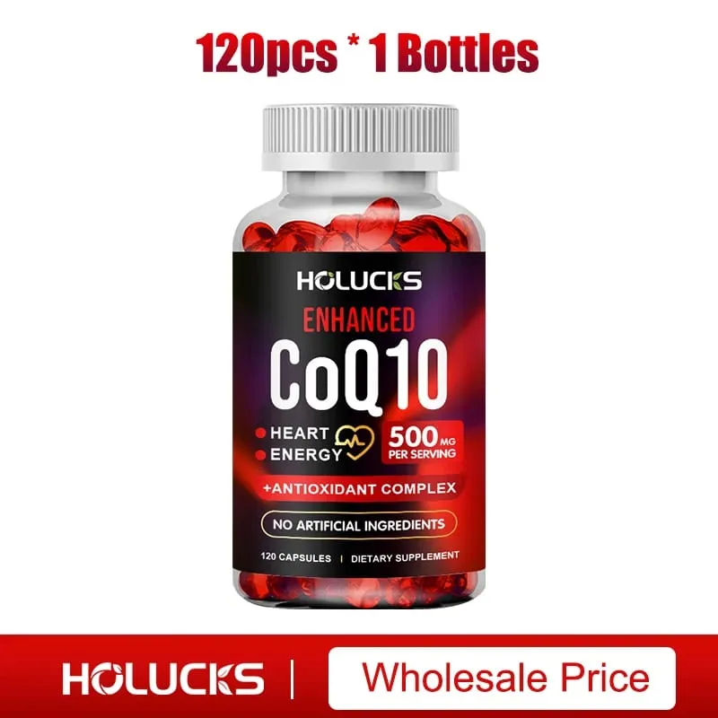 Coenzyme Q10 Supplement for Heart & Cardiovascular Health Energy Boost Blood Pressure Balance Brain Function Support