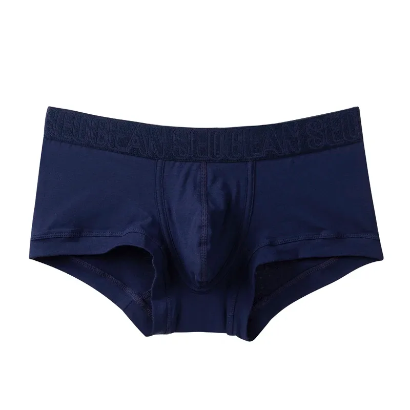 Heren boxershorts van ademend katoen, U-bolle buidel, lage taille, zacht stretchondergoed voor dagelijks casual en intiem gebruik