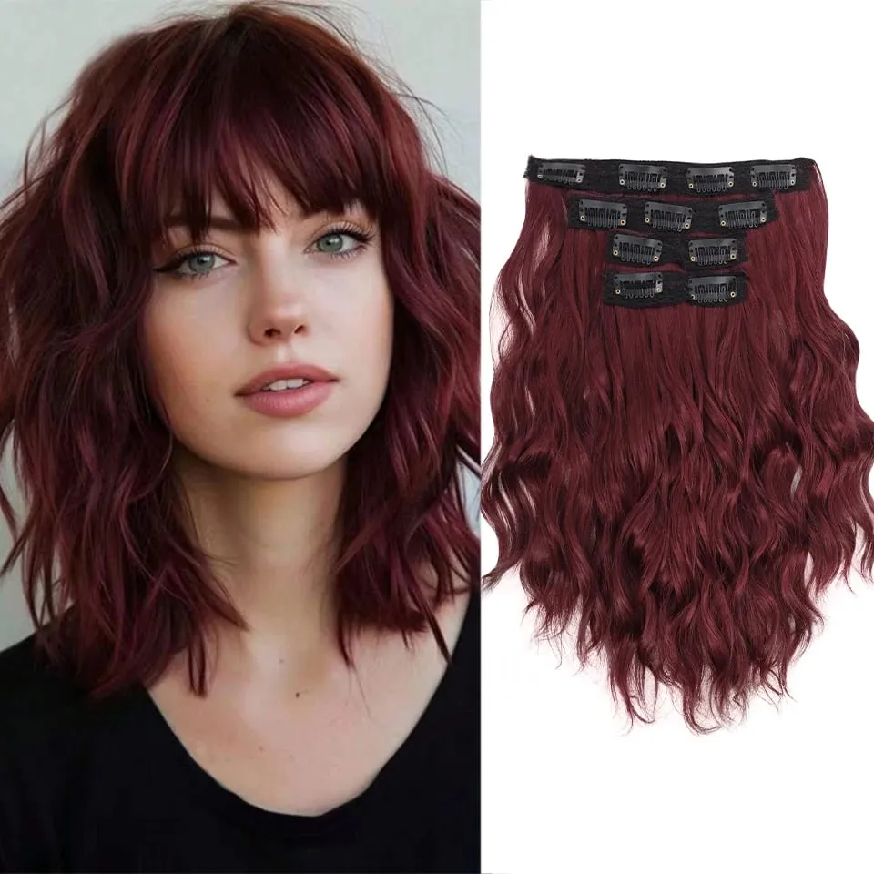 12 inch Four Piece Water Ripple Short Roll Clip Hair Extensions Suitable For Women's Daily Gatherings Gestivals And Celebrations