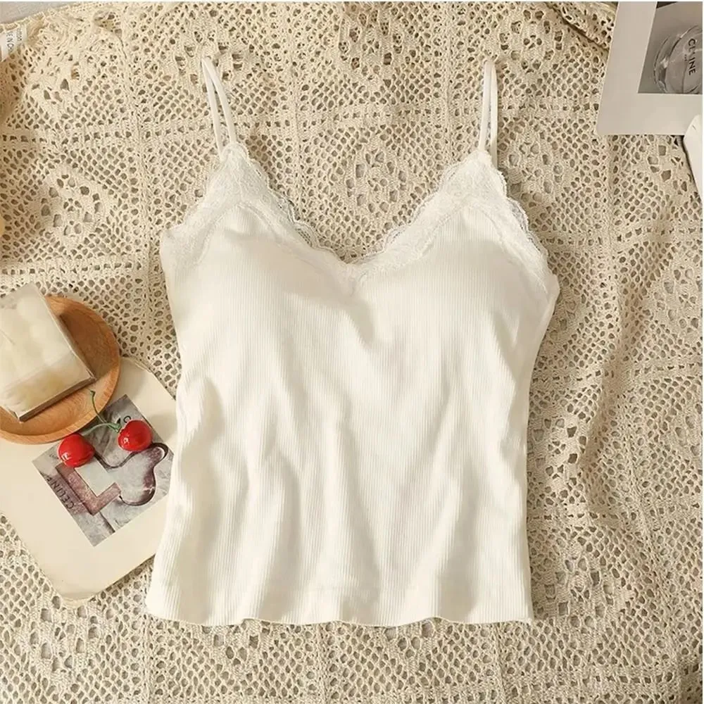 Bequemer, atmungsaktiver Spitzen-BH mit Trägern, einfarbig, bauchfreies Top, sexy Stil, kabelloses Sommer-Top