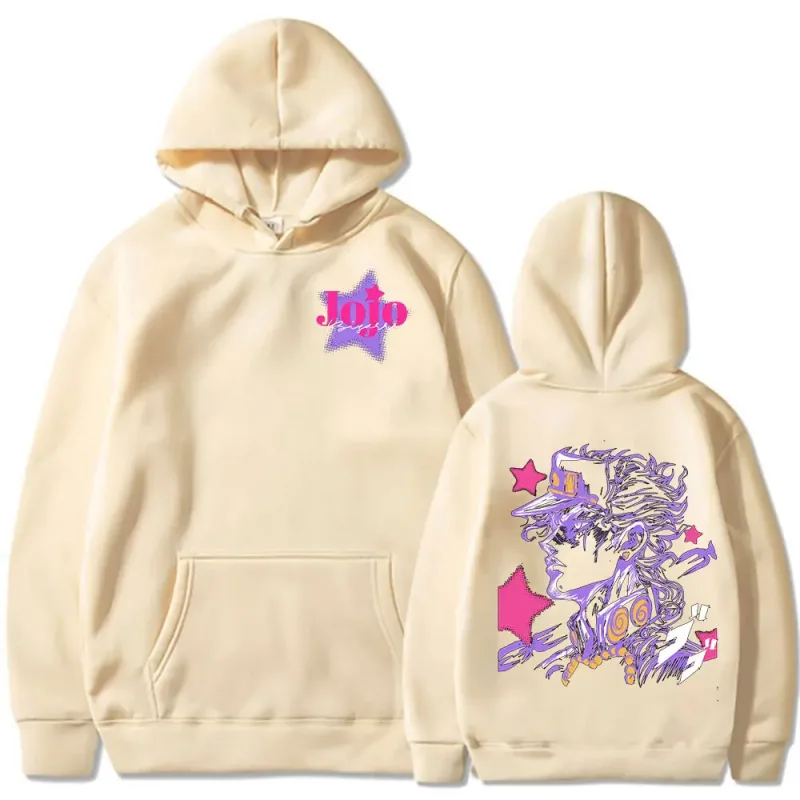 Anime JoJo Bizarre Adventure Kujo Jotaro Hoodies Men Women Clothing Fashion Casual Pullovers Long Sleeves Oversized Sweatshirts