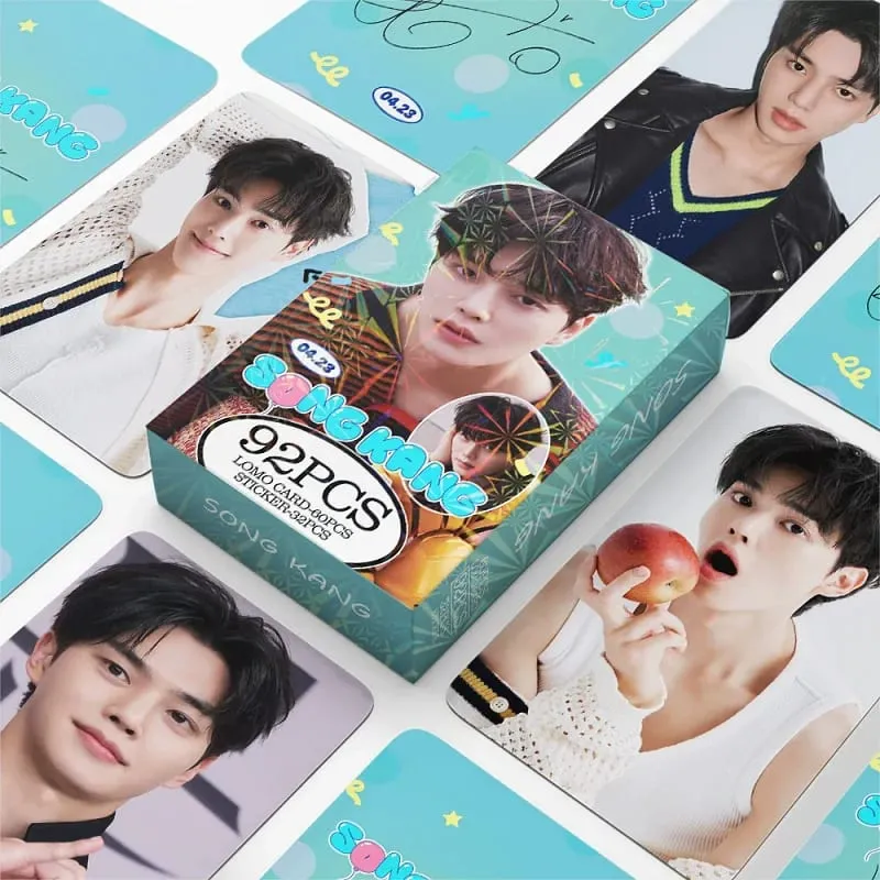 92ks/sada Song Kang Lomo karty 60PCS HD Photo Cards + 32PCS Mini Stickers Kolekce korejských herců Photocards for Fans