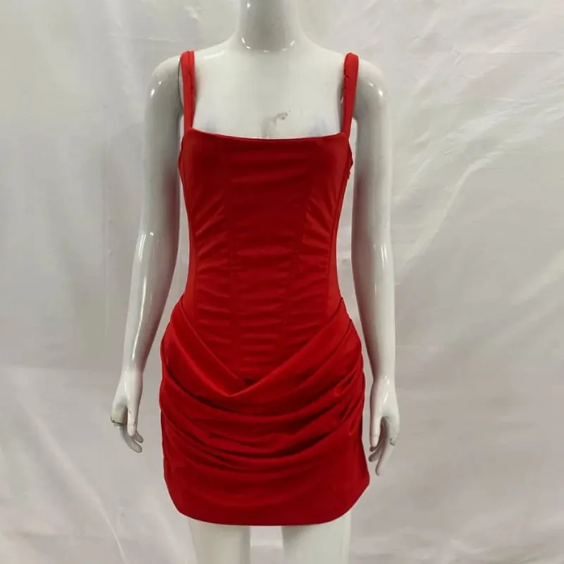 Giyu Sexy Club Party Mini Short Dresses 2026 Summer Sleeveless Backless Lace Up Bodycon Dress Fishbone Tunic Bandage Robe