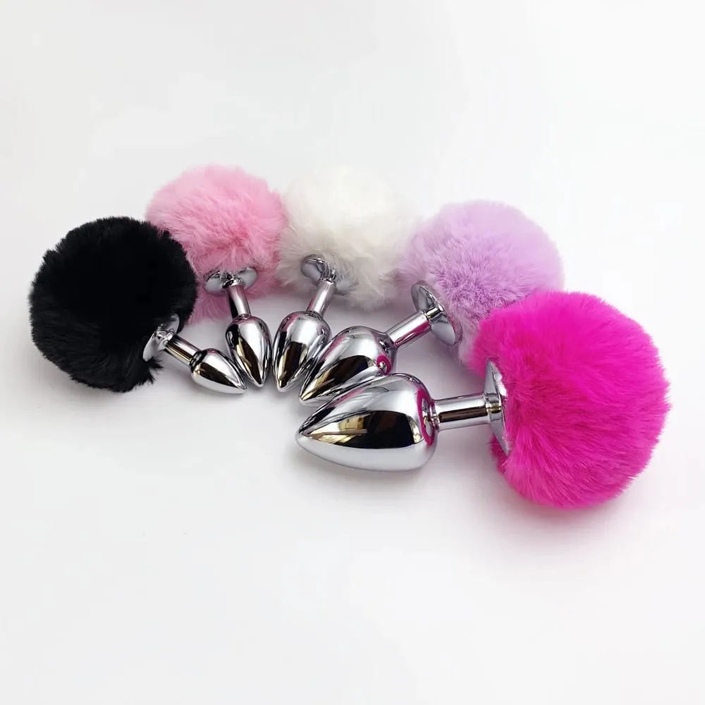 5 Colors 5 Sizes Stainless Steel Rabbit Tail Butt Anal Plug Sex Toy Adult Women Male Sexy Couple Toys Adults Fun Gay Dildo Gifts