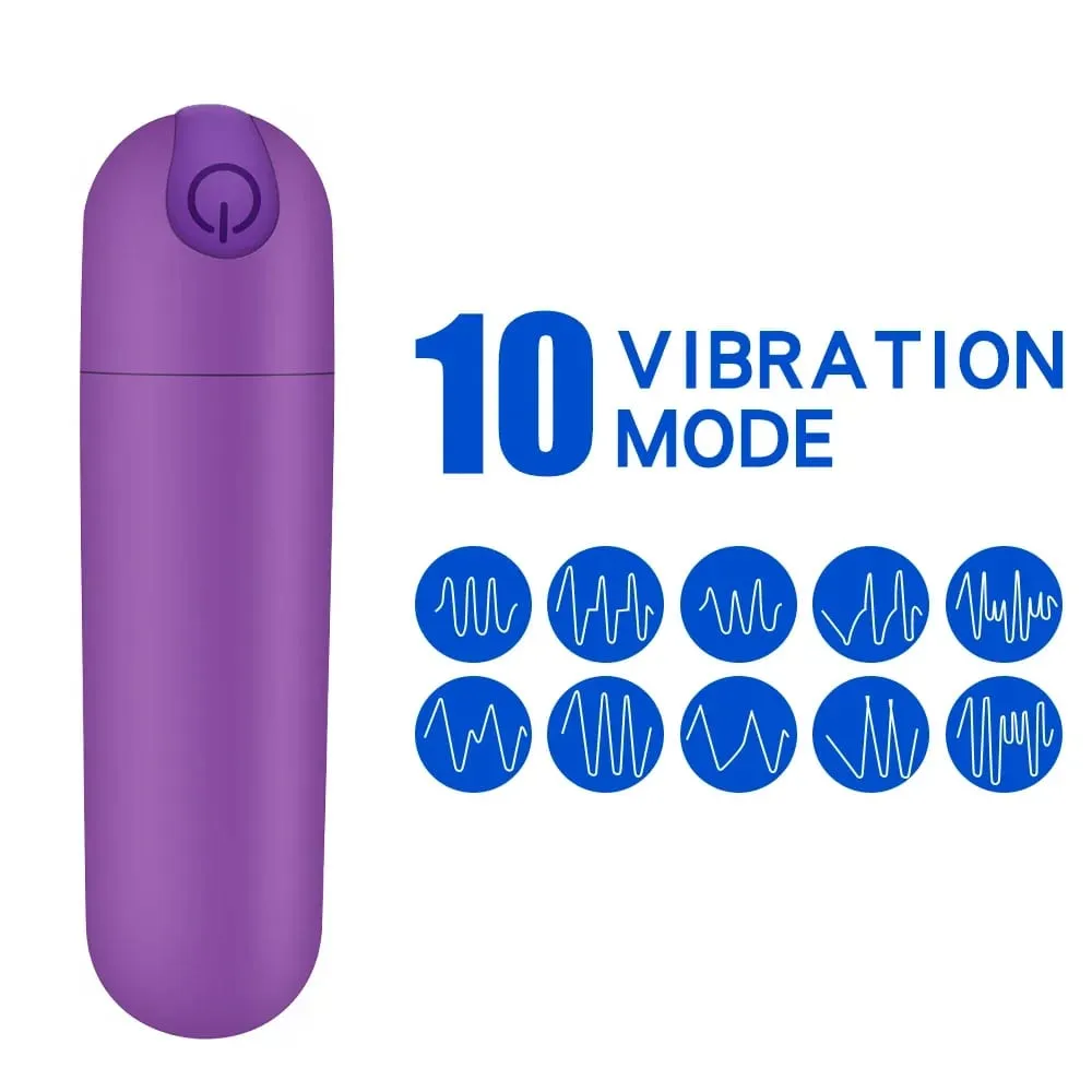 Powerful 10Speeds Mini Bullet Vibrator Clitoris Stimulator G Spot Vagina Massage Adult Sex Toys for Women Gay Female Masturbator