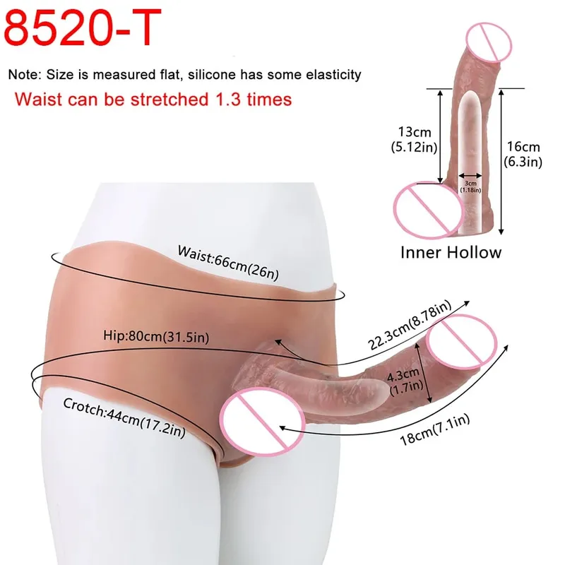 Elastic Silicone Harness Panties Hyper-Realistic Hollow Dildo Cover Wearable Male Sheath Long-Lasting Intimate Adult Couple