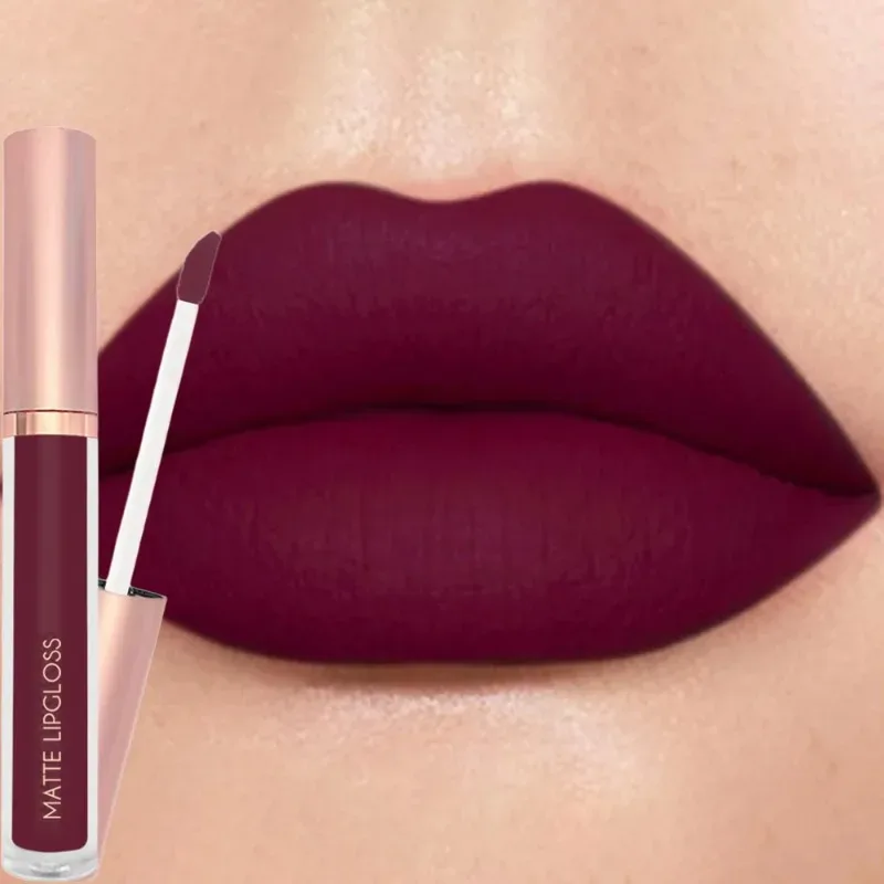 12 cores fosco veludo sexy brilho labial à prova dlong água de longa duração antiaderente copo lábio esmalte nude batom líquido lábios maquiagem cosméticos — image 15
