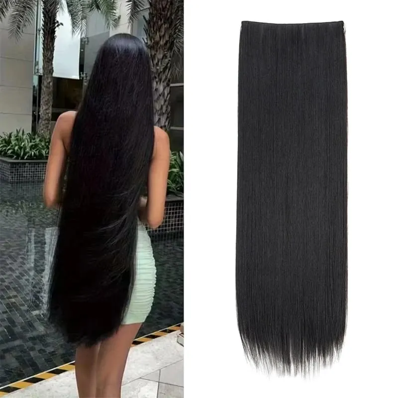 32Inch/40Inch Synthetic Long Straight Hair Extension 5 Clips-in Hair Black Brown Natural Invisible Hairpiece for Women
