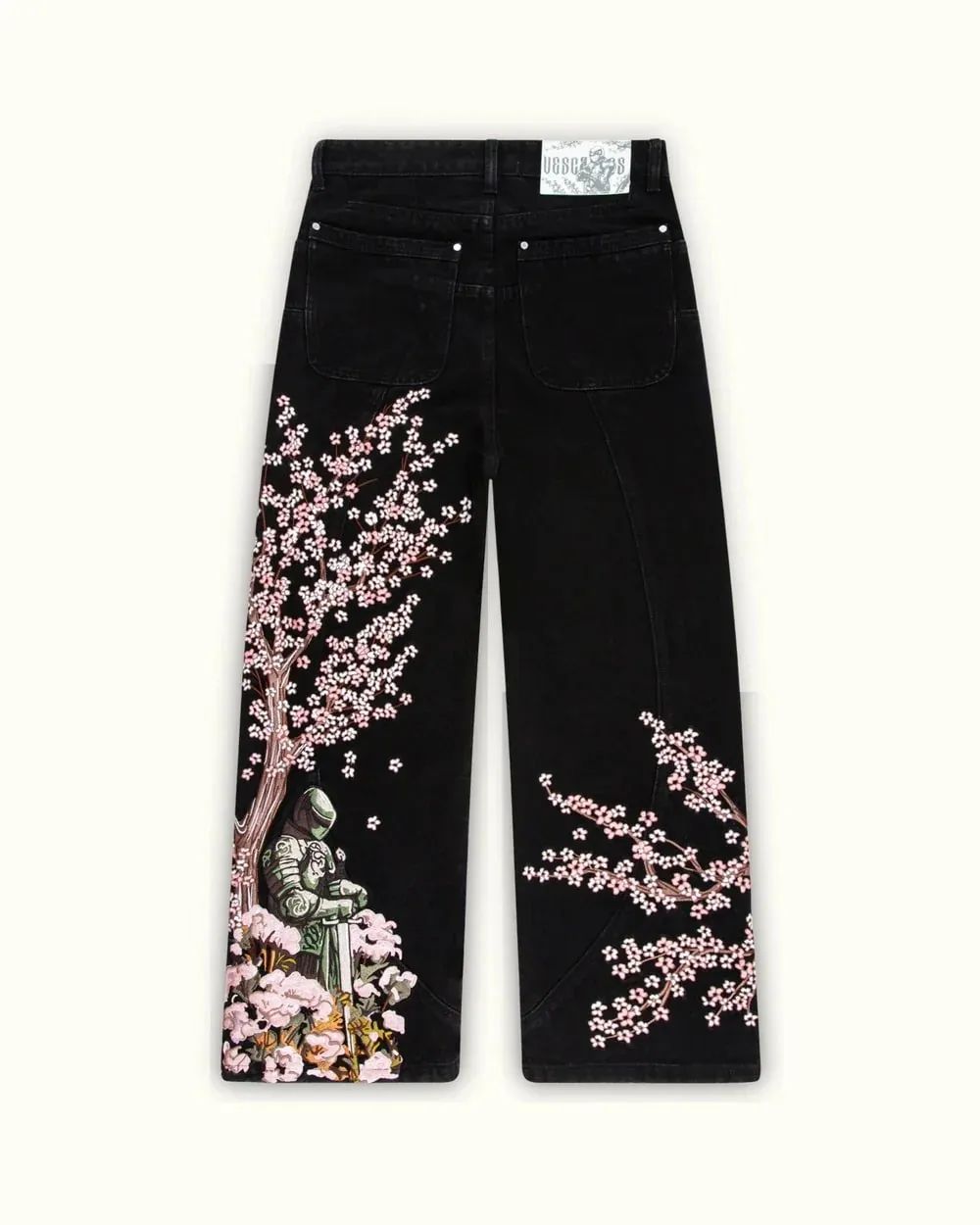 Y2K retro casual fashion high street pattern men's jeans floral tiger pattern loose high waist wide leg casual women's jeans
