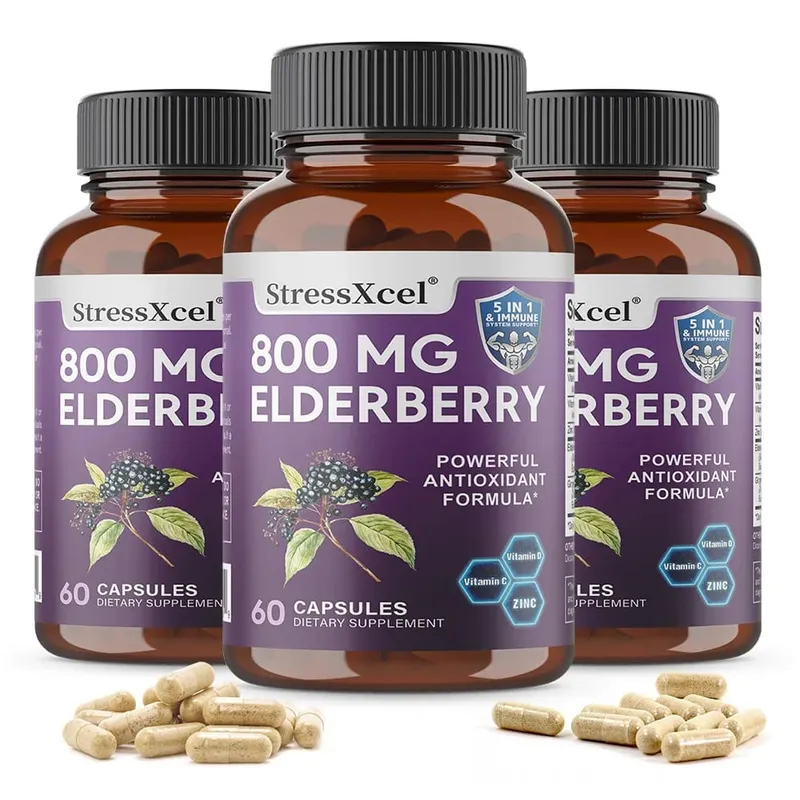 Elderberry Capsules Supports Skin Radiance Tone Immune Wellness for Adults Natural Herbal Supplement Antioxidant