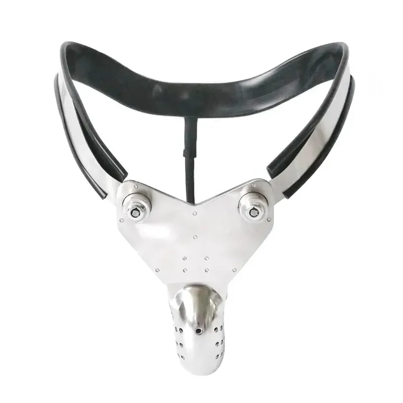 Male Chastity Device Waist Belt Stainless Steel Cock Cage Penis Sleeve Cockrings Dick BDSM Bondage Kit Adult Sex Toys for Men 18