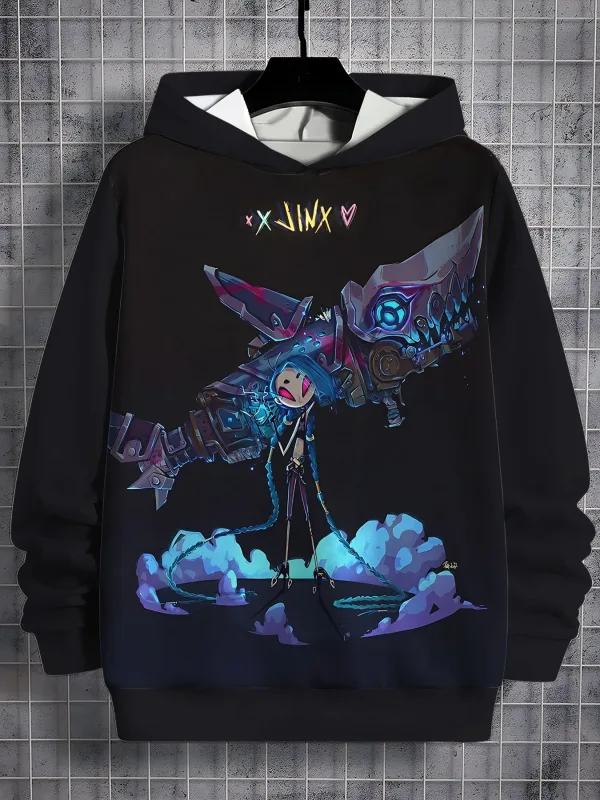 2026 Arcane Jinx Anime 3D Print All Seasons Children Casual Sweatshirt Cool Pullover Tops Unisex Clothes Boy Hoodies Clothes