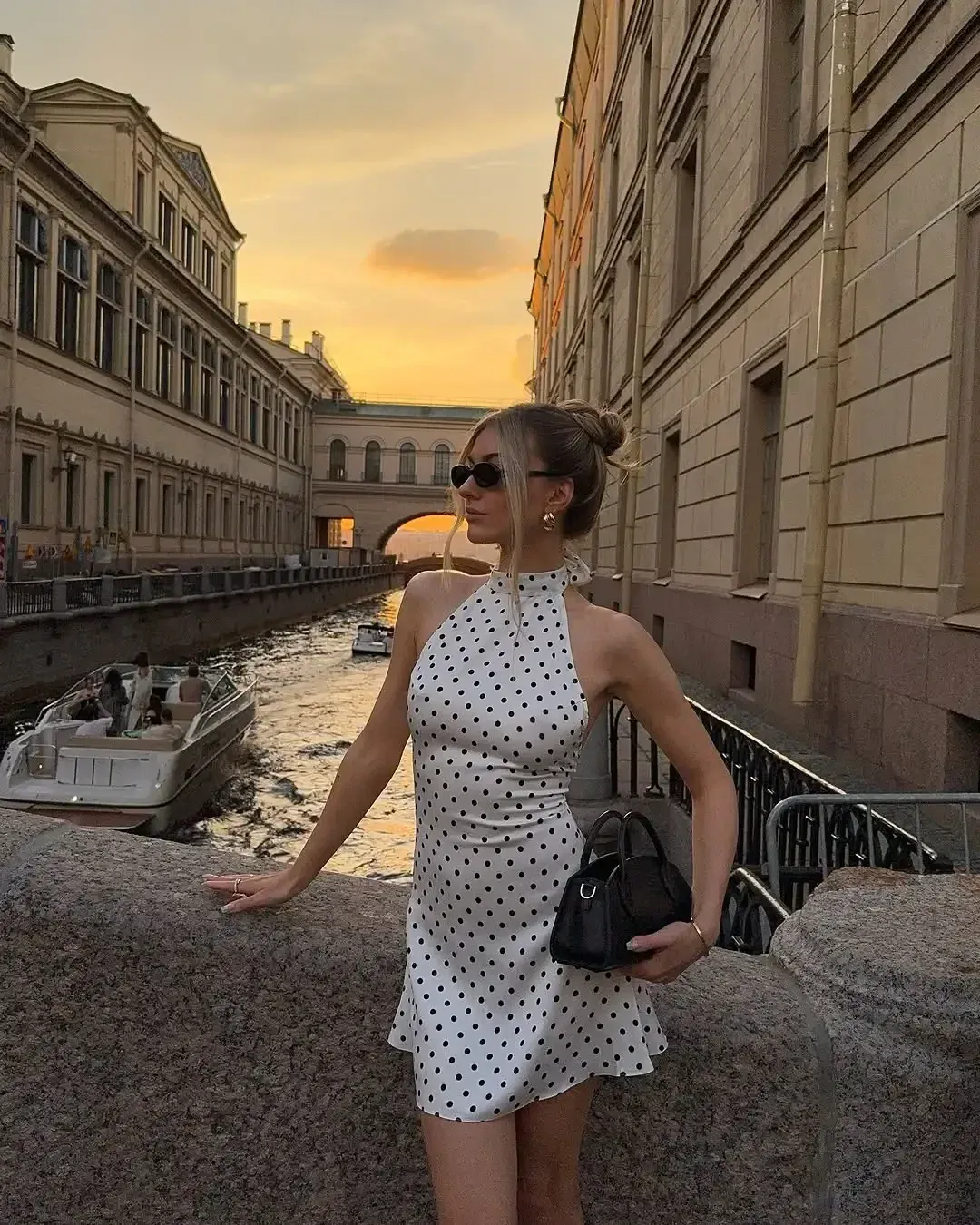 Chic sem costas polka dot halter vestido feminino sem mangas fora do ombro rendas até mini vestidos 2026 verão senhora festa de férias robe