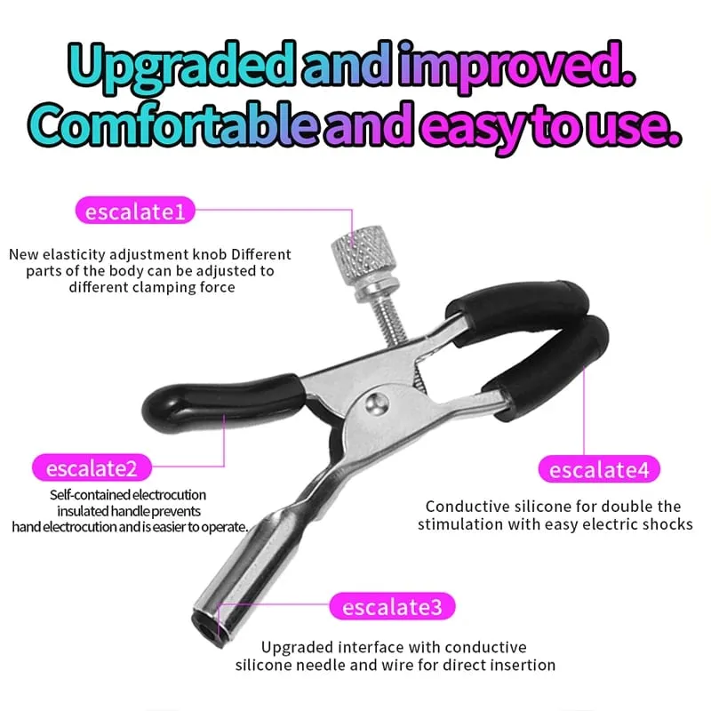 Remote Control Electric Shock Metal Nipples Clamps Breast Stimulation Massage Clitoris Labia Clips Adult Sex Toys for Women Men