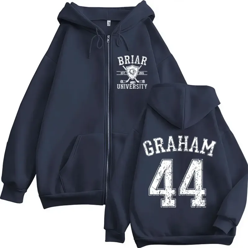 Off Campus Garrett Graham 44 Briar University Hockey cremallera sudaderas con capucha hombres mujeres Casual moda Zip Up sudaderas con capucha abrigos