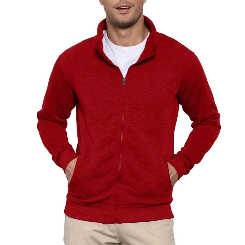 Autumn Men's Sweatshirts Jacket Man Without Hood Zip Coats Outdoor Sport Lightweight Long Sleeve Streetwear Slim Fit Cardigan