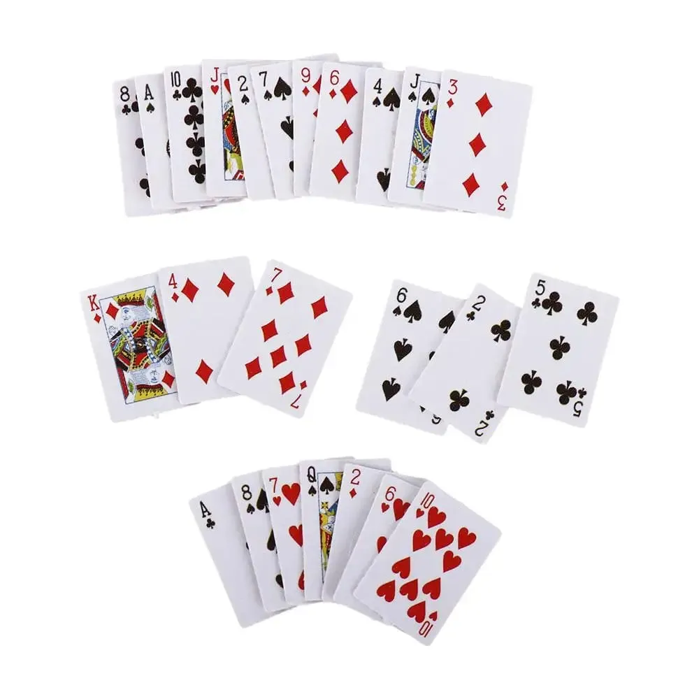 1:12 Dollhouse Accessories Mini Poker Cards Miniature Dollhouse Miniature Games Poker Mini Playing Cards Playing Poker Cards