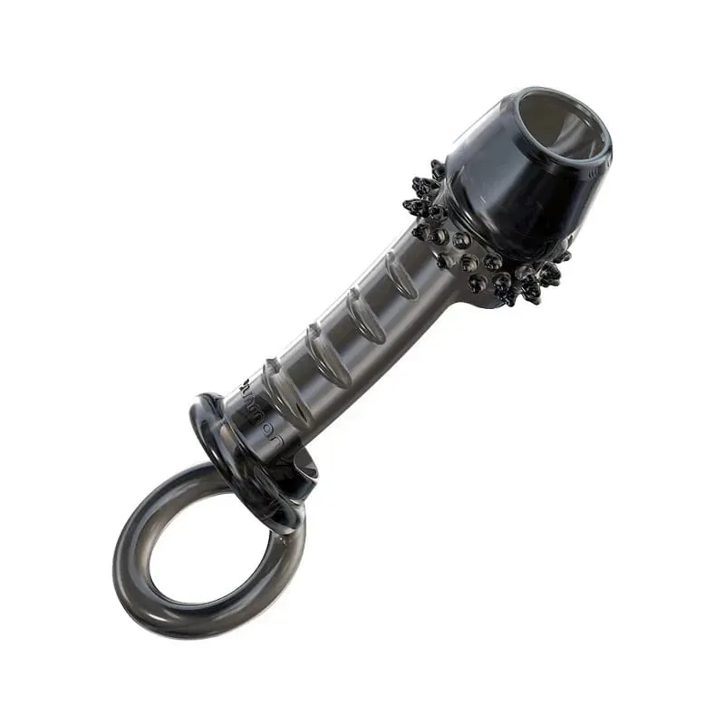 Male Penis Sleeve Dual Cock Rings Delay Ejaculation Nozzle Penis Rings Enlargement Reusable Cockring Sex Toys for Men Adults
