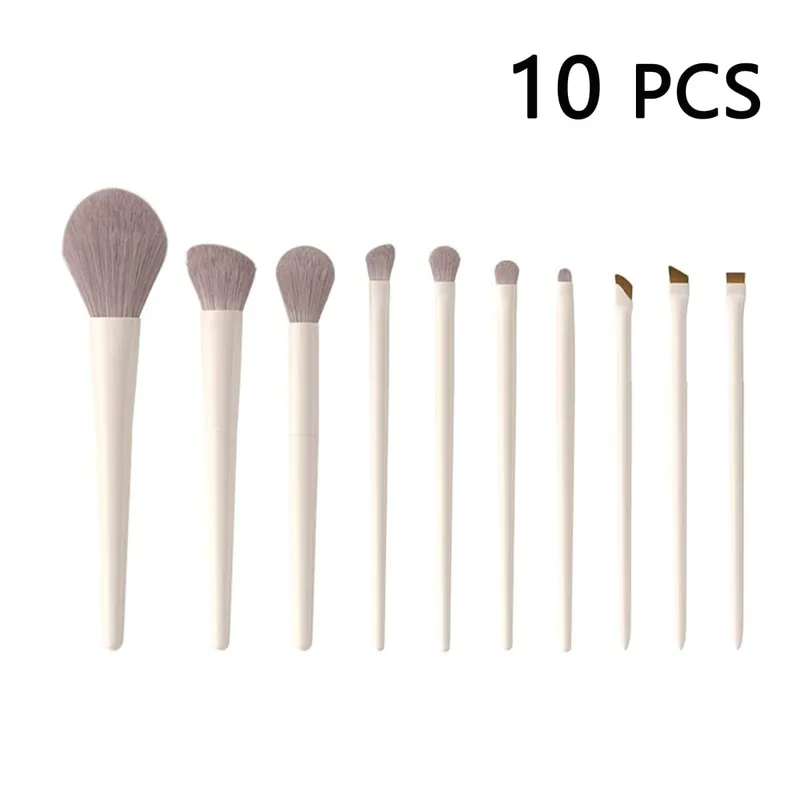 10PCS Makeup Brush Set High-Grade Nylon Bristles Includes Foundation Blush Eye and Powder Brushes