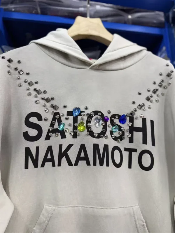 Autumn/Winter SN Necklace Letter Print Washed Vintage Hoodie High Street Casual Cotton Loose Sports Versatile Trendy Tops Men