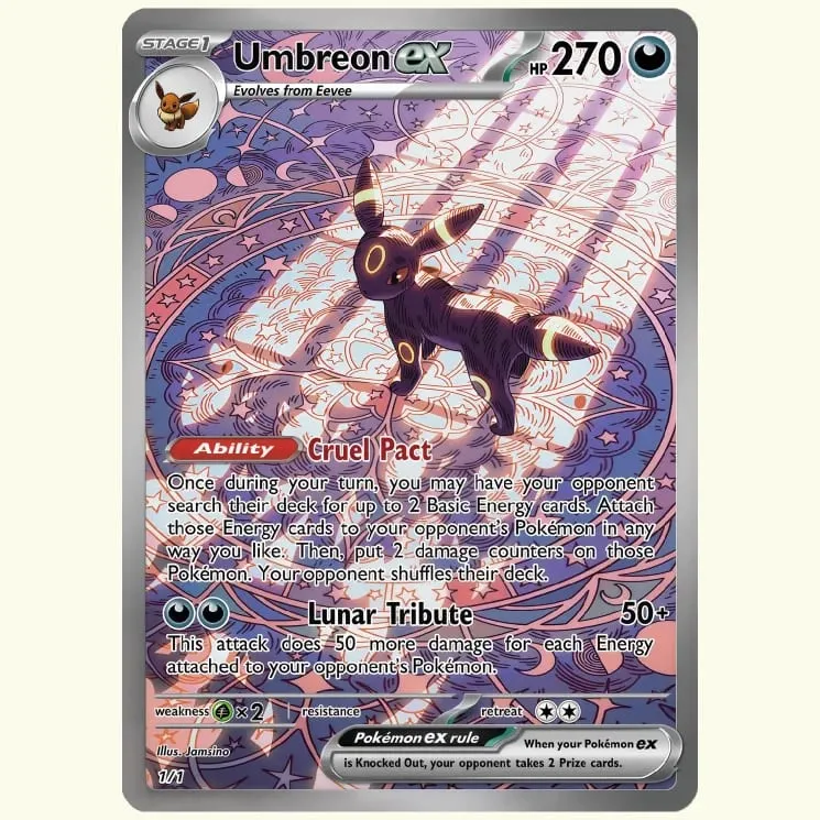 DIY Espeon Umbreon ex 2Pcs Foil Texture Cards English Version Collectible Grade Premium Anime TCG Collection Cards