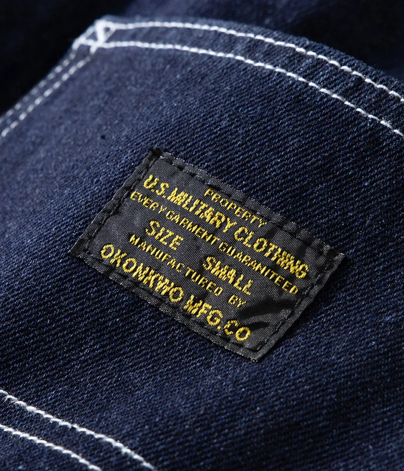 Jeans American Vintage Raw Denim Rail Worker – Calça de trabalho listrada com vários bolsos americana/calça utilitária para atividades ao ar livre OKONKWO — image 3