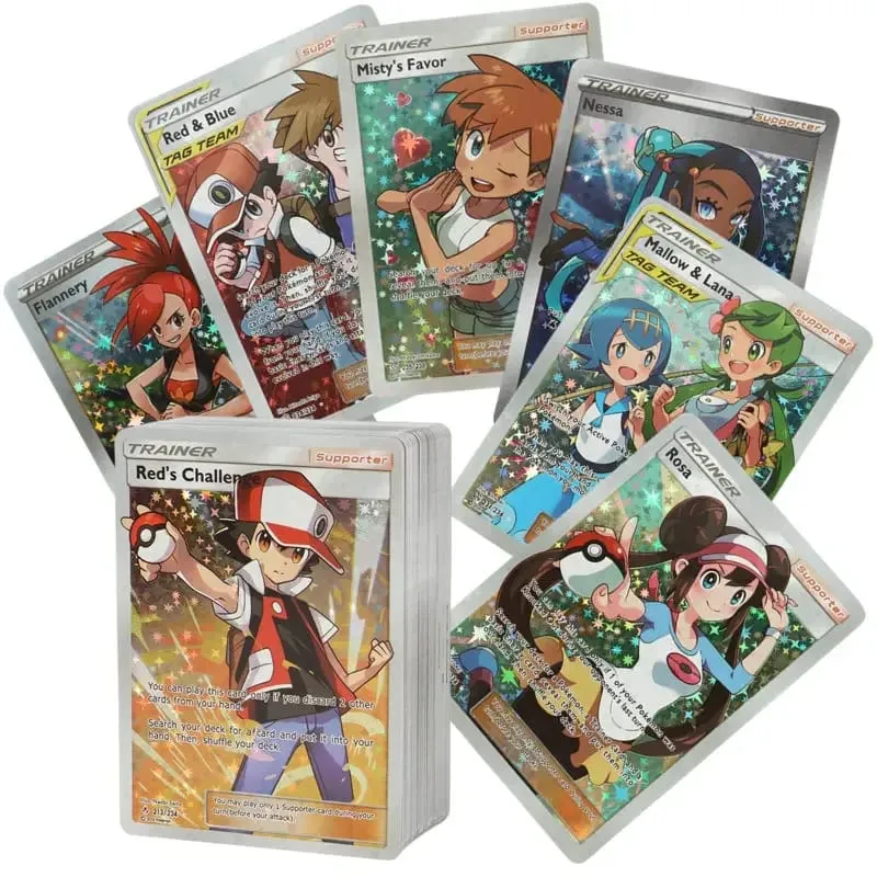 60-100st engelska Pokémonkort Holographic EX Vstar Vmax GX Letter Rainbow Arceus Shiny Charizard Mewtwo Evolution kombination