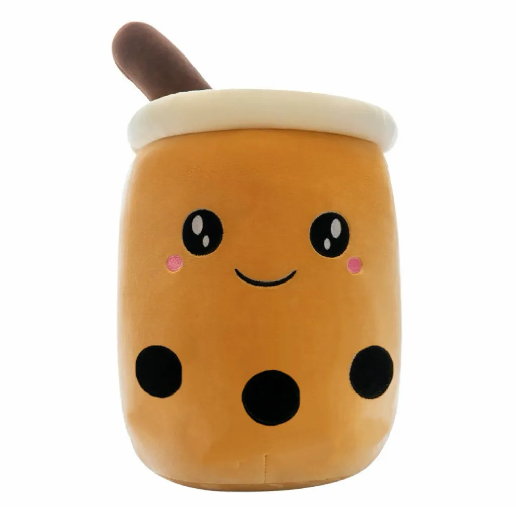 Roztomilý plněný Boba Plyšový Bubble Tea Skutečný Bubo Food Hrnek na mléko Plyšový polštář Měkký Kawaii Plyšové hračky Dárky pro děti Dospělý 24CM~