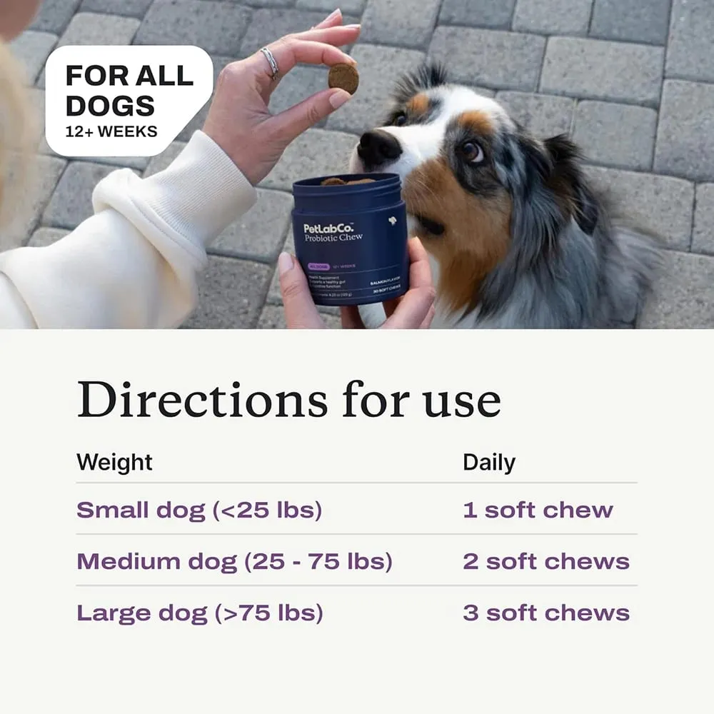 Probiotics Chew for Dogs 12 Weeks+ Support Gut Health Occasional Diarrhea Digestive Health & Seasonal Allergies - Beef Flavor