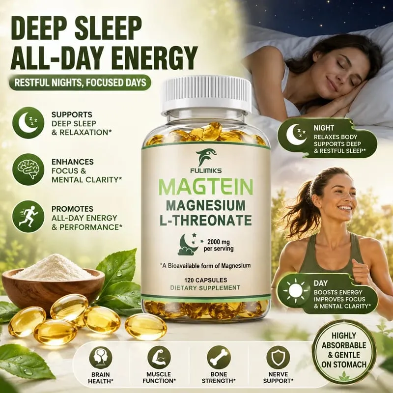 Magtein Magnesium L-Threonate Supplement Clinically Studied to Boost Brain Magnesium Improve Memory Focus & Restful Sleep