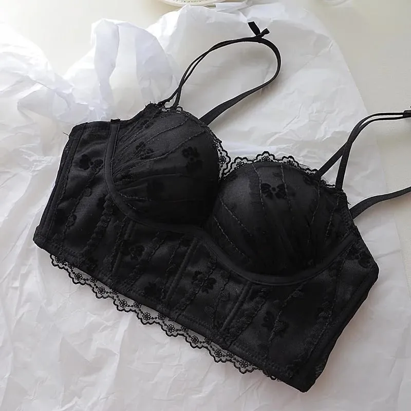 Trådlös spets för unga damer BH och trosset Väst Söta flickor Intimates Förläng underkläder Justerbara kvinnor Sexiga underkläder Kostymer