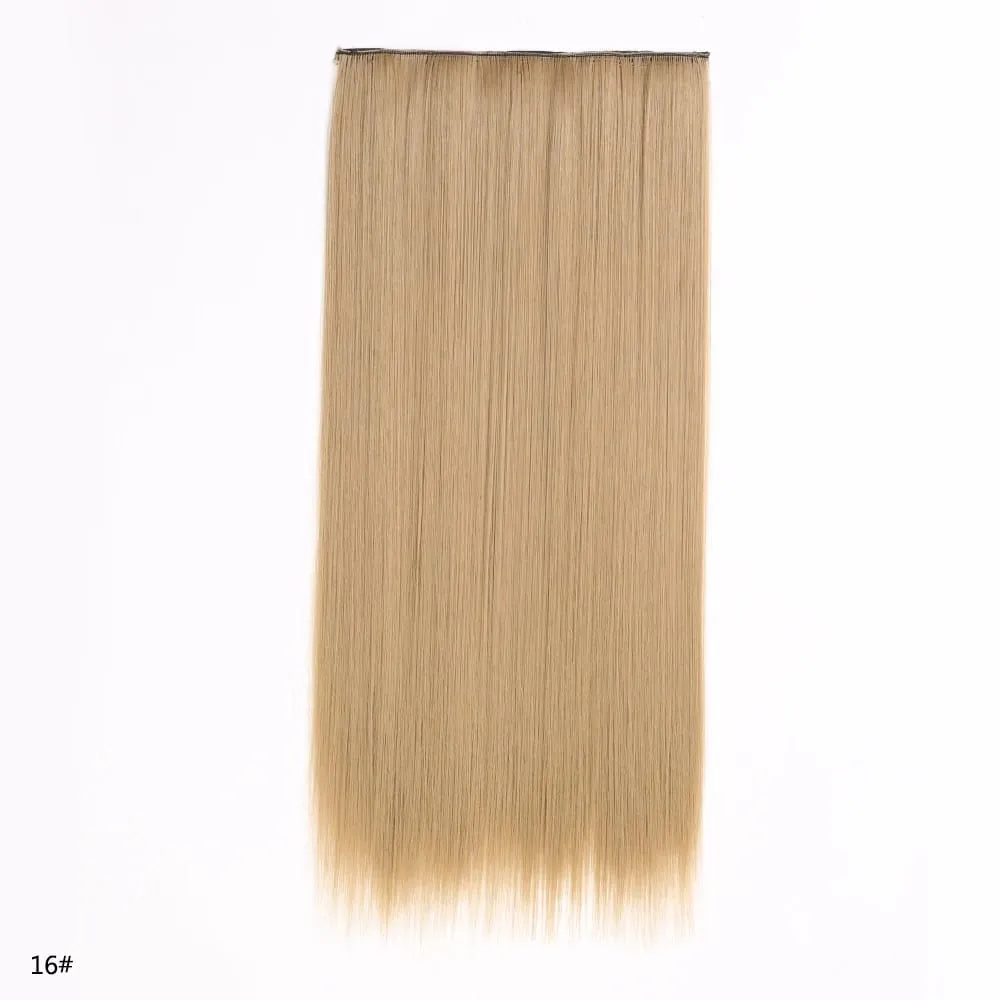Syntetické prodloužení vlasů jednodílné s klipem 5Clips v dlouhé rovné vlasy blond pro ženy každodenní použití