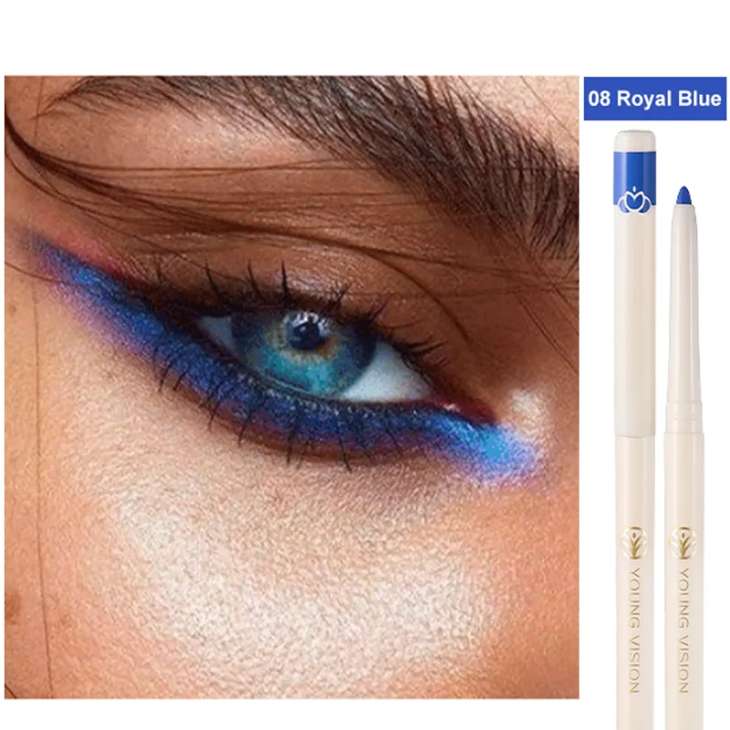 1Pc Ultra-fine Matte Smooth Eyeliner Waterproof Green Purple Colorful Eyeliner Gel Pencil Matte White Eye Lying silkworm Makeup