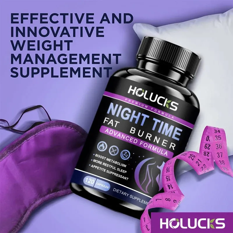 Buy 1 Get 1 Free! Pure Night Time Fat Burner Supplement for Balances Hormones Reduces Stress Eating & Restful Sleep Relax