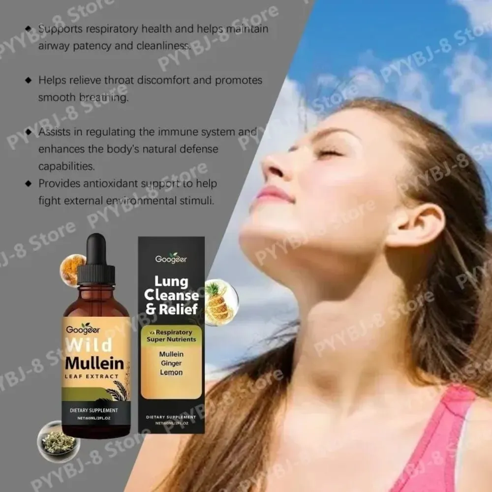 Yabani Sığırkuyruğu Yaprağı Ekstresi Zencefil ve Limon Kabuğu Damlaları 60ml Günlük Solunum Sağlığı ve Rahatlığı için Bitkisel Sıvı Takviyesi