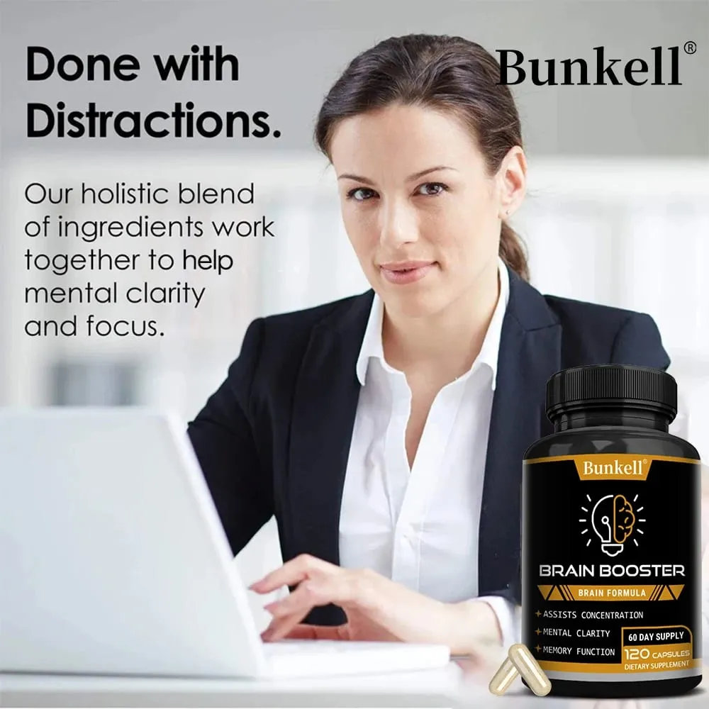 Brain Health Supplement - with Ginkgo Biloba Vitamin B12 Help Improve Cognitive Function and Memory Protect Nerve Cells