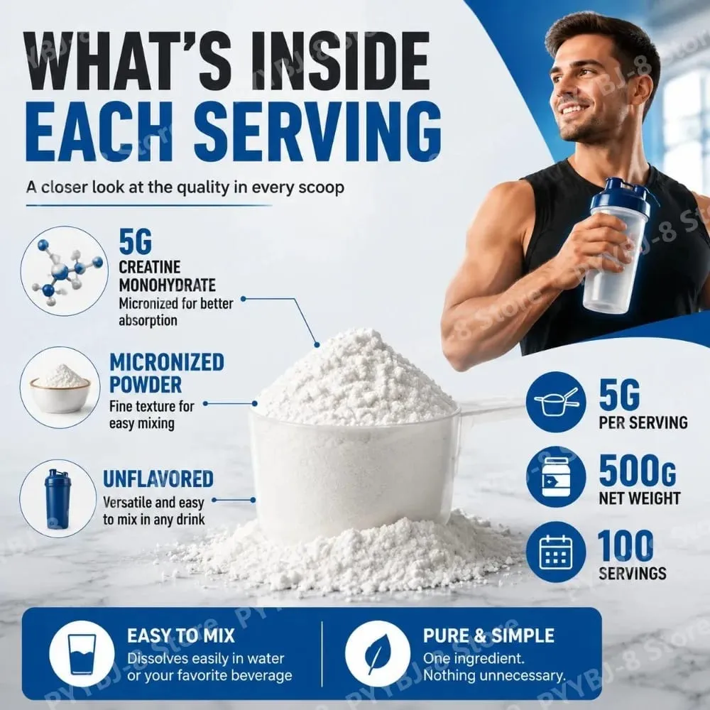 NutureNova Creatine Monohydrate Powder Micronized Gym Strength Training Ingredient for Fitness 100 Servings 500g Net Weight