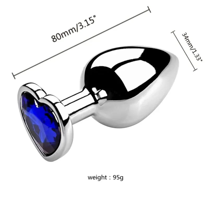 S/M/L Anal Plug Heart Metal Crystal Anal Plug for Women Removable Stainless Steel Butt Plug Men Stimulator Anal Sex Toys Dildo — image 17