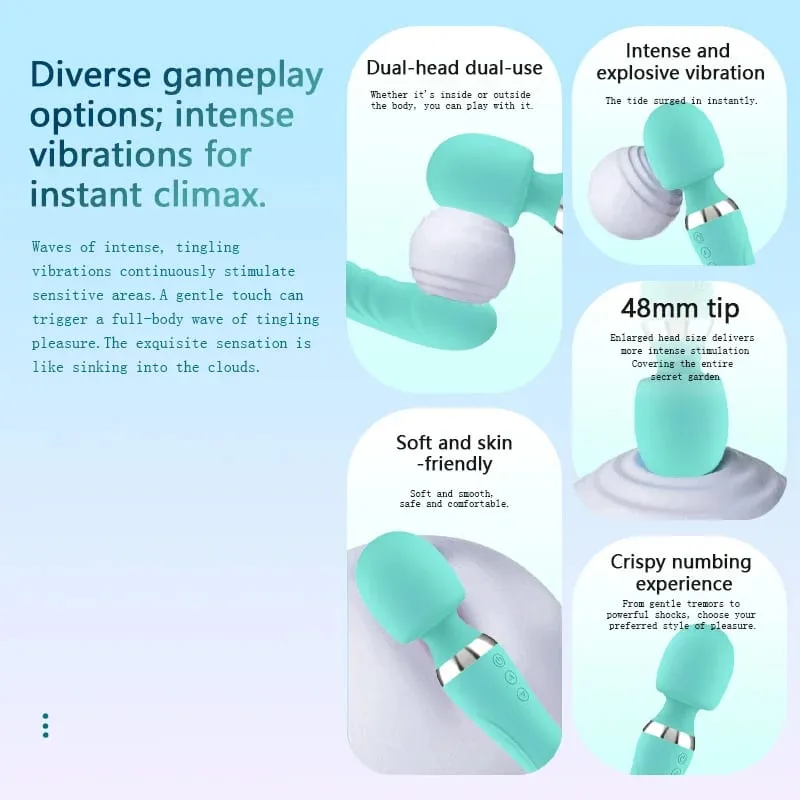 2 IN 1 Magic Wand Vibrator for Women G Spot Clitoral Stimulator 10 Vibration Modes AV Stick Dildo Female Vagina Massager Sex Toy