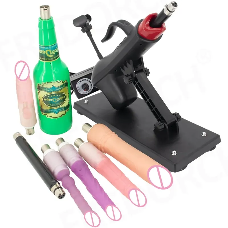 Fredorch Automatic Retractable Sex Pumping Gun Machine with Dildo For Male and Female Masturbation Sex Toy 450 Stroke per minute