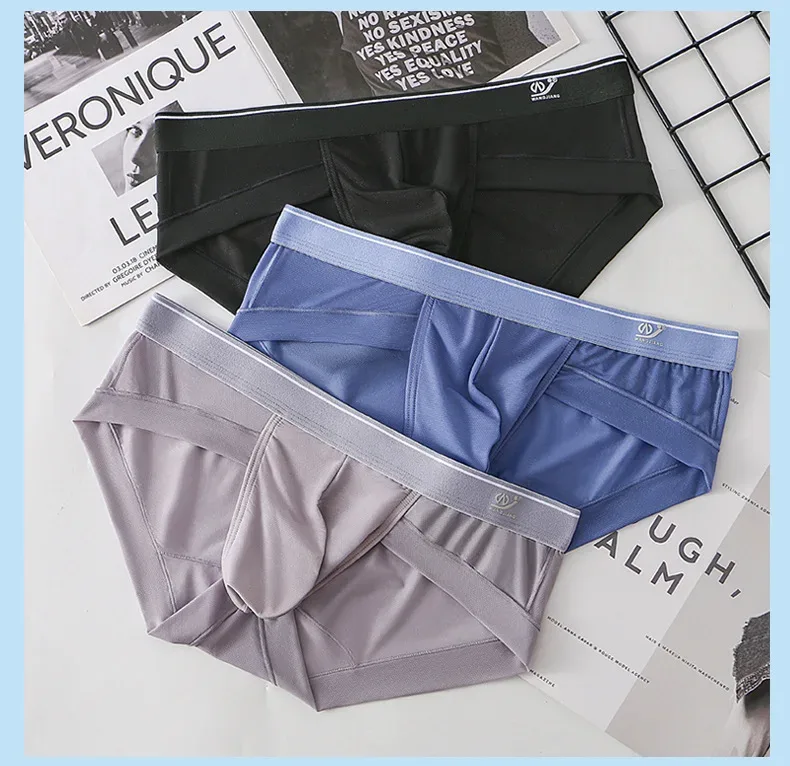 Slip da uomo Custodia 3D traspirante Intimo bikini da uomo leggero Morbido e confortevole Triangolo elastico ad asciugatura rapida per l'estate